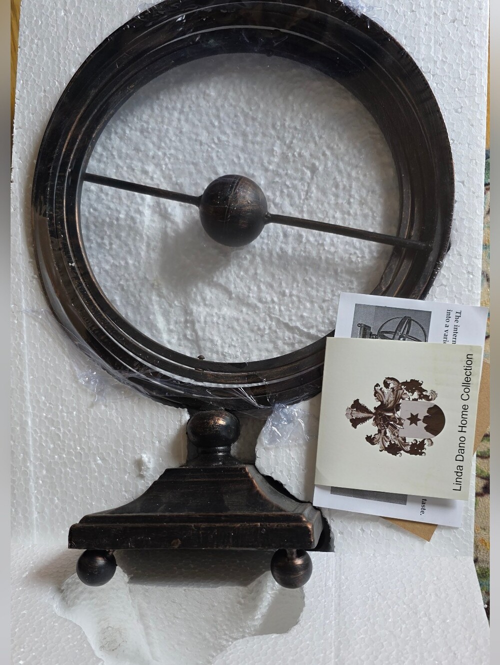 New Linda Dano Home Collection Decorative Armillary Sphere - Distressed Black